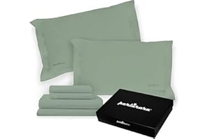 PERLARARA Completo Lenzuola Matrimoniali Cotone Percalle Maxi Giada, Completo Letto Tinta Unita, Set letto Lenzuolo sopra + sotto con angoli + 2 federe con volani