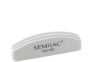 Semilac Lima de uñas Media Luna Mini 100/180 para manicura y pedicura alisa gel natural y uñas acrílicas