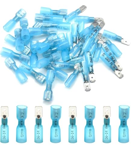 100 Connettori A Cavo Rapido - Kit Vanga Maschio/Femmina Isolati, Rosso, Blu, Giallo, Per Cablaggi - Foto 8