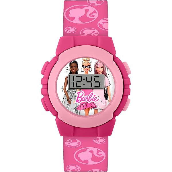 Montre Barbie Analogique Quartz - Bracelet Silicone Rose, Apprentissage De L'Heure Pour Fille - Modèle BAB9003