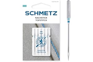 SCHMETZ | 5 Aghi per macchine da cucire | Topstitch | 130/705 H-N | Spessore 80/12