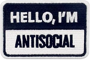 EMBTAO Bonjour je suis antisocial Brodé Crochet et boucle d'attache Patch