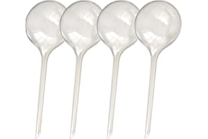 EWENYS 4 Pack Plant Self Watering Bulbs, Ø 8cm Aqua L Size, Self Watering Globes for Holiday Plant Watering,Self watering system for your plants up to 2 weeks Drip Irrigation Device (Transparent)