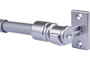Bestgoodies Cafehaus Rail, Curtain Accessories, Extendable Panel Rod, Curtain Pole, Simple Window Decoration, Available in Many Different Designs (Silver - Matt Chrome, 85-135 cm)