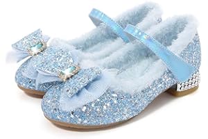 AQIYI Girls Princess Shoes Toddlers Sequin Sweet Bows Sandals Little Girls Party Pumps Sparkle Wedding Dress Shoes