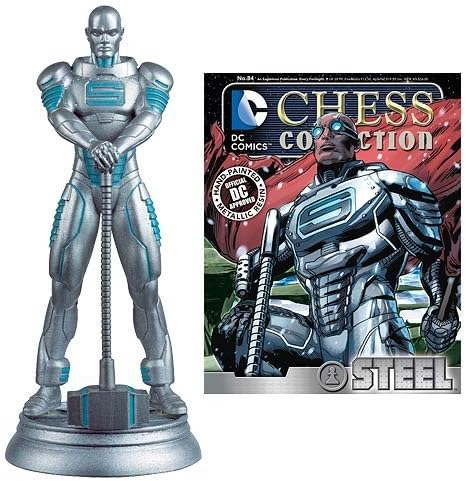 DC Superhero Steel White Pawn Chess Piece with Collector Magazine