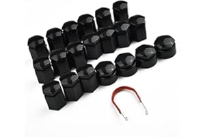 HOHOVYVY Cache-écrous de roue 17 mm pour Opel Astra Mokka Insignia B Zafira avec outil de démontage d'écrou de roue (noir)