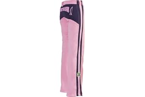 JL Sport Pantalon Arts Martiaux Authentique Brésilien Capoeira Fille (Rose avec Berimbau Imprimer Le Long du Dos)