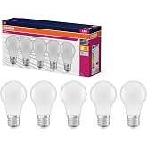 OSRAM Value A40 LED Light Bulb E27 4.9 W 470 lm IP20 | LED Value Classic A 40, LED Lamps, White, 60mm Dia, 10000h, Pack of 5