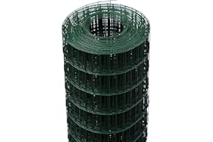 EACOMMERCE Rete Recinzione Elettrosaldata Metallica Zincata o Plasticata VERDE maglia 50X75 mm Rotolo 25 mt (PLASTICATA VERDE, H: 175 CM)