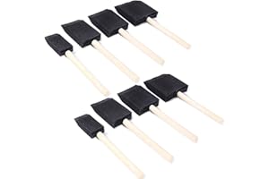 ERBO 8 Stück Schwammpinsel, Schaumstoffpinsel 4 Größen, Stupfpinsel Hartholz Griffe, Malschwamm für Acryl, Flecken, Lacke, Kunsthandwerk, DIY-Projekte