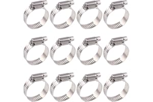 Glarks Kit assortito di fascette stringitubo a vite senza fine in acciaio inox 304, regolabili, gamma 21-38 mm, 20 pezzi, morsetti per tubo dell'acqua, idraulici, applicazioni automobilistiche e