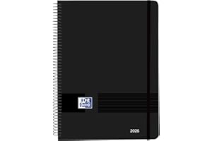 Oxford Live & Go, Agenda 2026 Semana Vista, A5, Tapa Plástico con Espiral, Español, Color Negro