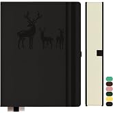 Qefuna A4 Ruled Notebook, Bullet Journal A4 Thick Notepad, 360 Pages, 100gsm Lined Paper for Women Men Office School Journal,