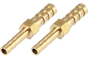 X AUTOHAUX 2 Pcs 6mm-4mm Straight Shaped Hose Barb Brass Hose Fitting Connector