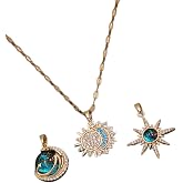 Trend Collection Değiştirilebilir Kolye U&ccedil;lu Gold Paslanmaz &Ccedil;elik Kolye Seti &ndash; 3&rsquo;L&uuml; Kadın Kolye,Altın Tek Ebat