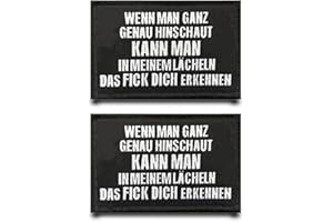 TUYATEZHI 2 Stück"Wenn Man Ganz Genau Hinschaut"Lustige Patch Abnehmbare Aufnäher mit Stickereiverschluss Applikation Taktisch Militär Patch für Kleidung Rucksäcke Jacke Taschen Weste