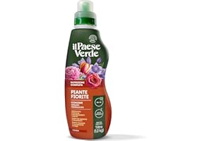 Il Paese Verde – Concime Liquido per Piante Fiorite – Fertilizzante Organico Minerale per Fioriture Abbonanti – Arricchito con Alga e Microelementi – 1L