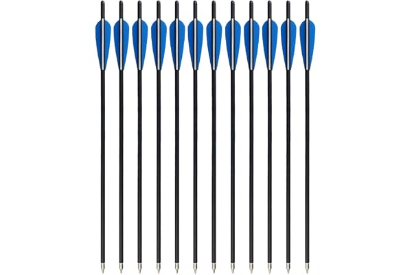 Milaem Flèches d'arbalète en Carbone Boulons de 20 Pouces Boulons d'arbalète 22 Pouces Flèches de Chasse Flèches de Carbone 18 Pouces pour Arbalète 12 Boulons par Paquet