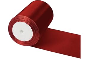 POPOYU 10cm Geschenkband Weinrot Band Breit, 23 m Große Stoffband Schleife Breites Satinband Schleifenband Glitzer Geschenkschleife XXL für Verpacken von Geschenken Weihnachten Hochzeit Dekorieren Auto