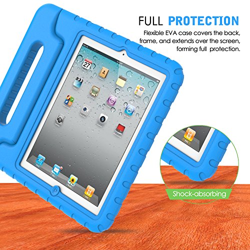 MoKo Hülle für iPad 2 / 3 / 4 – Superleicht EVA Kids Shock Proof Cover Stoßfest Kindgerechte Schutzhülle für Apple iPad 2 / 3 / 4 9.7 Zoll Tablet-PC, Blau - 5
