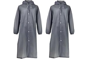 Fayemint 2 Pezzi Mantella Antipioggia, Portatile Poncho Antipioggia, Riutilizzabile Poncho Pioggia, per Escursionismo, Campeggio, Ciclismo, Pesca (Grigio)