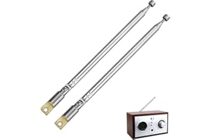 GUDQVOZIHG Lot de 2 antennes télescopiques de 100 cm - Antenne radio portable de rechange - Antenne radio de rechange - Antenne télescopique de rechange - Pour réception stéréo radio TV.