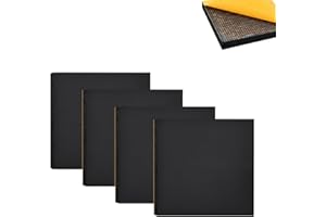 ZAYEJOD 4Pcs Foam Sheets Self Adhesive- 10mm Thick- 150mm x150mm,Floor Protector Pads,Furniture Pads Non-Slip,Thick Closed Cell Foam Neoprene Rubber Sheets Pads Insulation Anti Vibratio