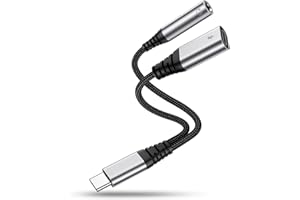 TKIMAT USB C auf Klinke 3,5mm Adapter, 2 in 1 Kopfhörer Adapter und Laden, USBC zu Schnellladung Aux Audio für iPhone 17 16 15 Plus Pro Max, iPad Pro Air Mini, Samsung S25 S24 S23 S22 S20 Ultra, Google usw