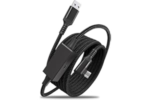 BOBOPACK 5m Link Cable con Quest 2/1/Pro/Pico1/2/3, Cable USB C a Codo Tipo C, USB 3.0 Transferencia de Datos de Alta Velocidad, Cable Link Meta Q-uest para Accesorios de Cascos VR