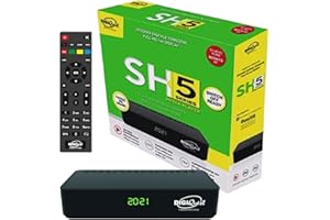 DM-DIGITAL Decoder Digitale Terrestre 2025, DVB-T2, Digiquest SH5 HEVC H.265 10bit Full HD FTA, Sintonizzatore TDT HD, USB, HDMI, SCART, Ethernet LAN RJ-45, Telecomando, Plastica, TV Sat Decoder