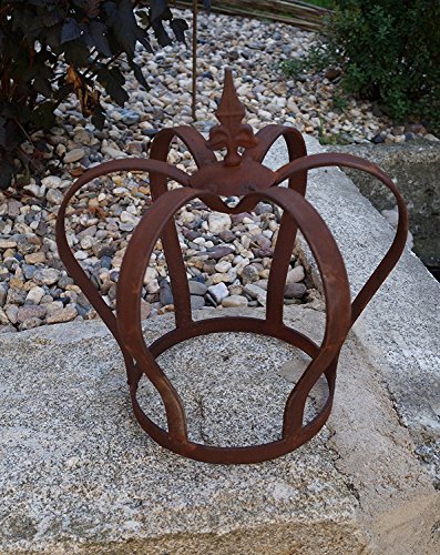 Edelrost Krone Lilie zum Stellen Gartendekoration 32 x 28cm - 2