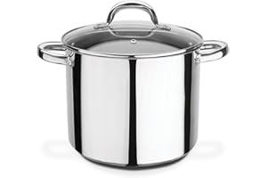 GSW ‎990264 Montreal – hochwertiger Gemüse-Kochtopf mit Deckel, sichere Kaltmetallgriffe, Topf auch für Induktion und Backofen geeignet – Edelstahl, ⌀24 cm, Silber / Durchsichtig