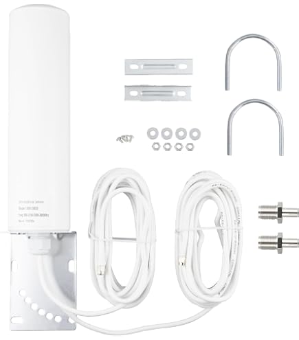Antenna Esterna 4G Superbat Omnidirezionale 698-2700MHz 12dBi – Cavo 5m RG174 Con Connettore SMA, Impermeabile Per Router E Amplificatori