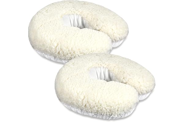 Mixweer 2 st massage ansikte vagga skydd nackstöd kudde dyna (mjölkvitt) | 35 cm x 33 cm, fleece, massagebord nackstödsöverdrag, skönhetssäng, utesluter kuddinsats