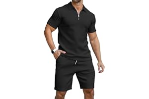KUYIGO Uomo Polo e Pantaloncini 2-Piece Set Abbigliamento Tuta Estiva Moda Casual Tute Sudore M-3XL