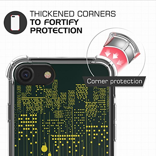 MoKo Funda para iPhone 7 - Avanzado Ultra Delgado TPU de Parachoques Flexible Gel Shock Anti-ara  azos Back Cover con Cool Pattern para Apple iPhone 7 4 7 Pulgadas  2016   Noche de la Ciudad