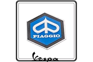 GSC RICAMBI SRL Emblema Logo Esagonale Misura 2.5 cm x 2.5 cm Acciaio Inossidabile Compatibile con Piaggio Vespa e Scooter