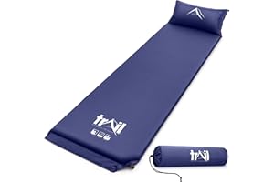 TRAIL OUTDOOR LEISURE Trail Self Inflating Camping Mat With Pillow 2.5cm Thick Single Sleeping Pad With Bag (Blue)