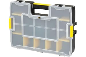 Stanley SortMaster Tool Organiser, Seal-Tight Professional with Removable Compartments, for Small Parts and Storage, 1-94-745
