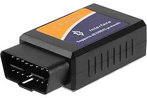 SUUOSL OBD2 - Dispositivo diagnostico Bluetooth Scanner lettore di codici per iOS iPhone Android Windows, dispositivo diagnostico per auto OBD ODB2, adattatore per protocollo OBDII per veicoli