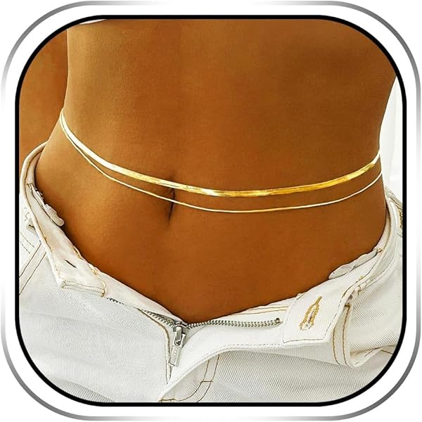 Goiern Gouden buikketting voor vrouwen, bikini-buikketting, lichaamsketting, zomer, strandsieraden, verstelbaar