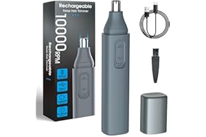 JISHO Nose Hair Trimmer for Men and Women– 10000 RPM Powerful Motor with Dual Stainless Steel Edge Blades USB Type-C Rechargeable for Easy Cleansing Travel Size