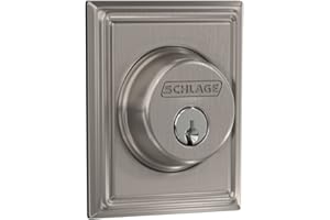 SCHLAGE Single Cylinder Deadbolt with Addison Trim, Satin Nickel (B60 N ADD 619)