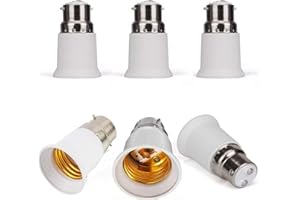 ABOMOY B22 to E27 Lamp Holder Light Socket LED Light holders Resistant No Fire Hazard, Fixture Replacement LED Lamp Screw Base Halogen Bulb Holder Converter Light Bulb Base Lamp Socket Adapter (6 Pack)