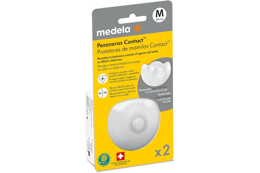 Medela Pezoneras para Lactancia Contact, Protectores Delgados de Silicona y sin BPA, 1 Paquete con Dos Protectores (20 mm) y 