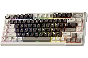 RK ROYAL KLUDGE L75 Klawiatura mechaniczna do montażu uszczelki z pokrętłem/klawiszami makro i dotykową tabliczką znamionową, Tri-Mode BT/2.4G/USB-C 75% TKL Wireless Keyboard, Hot Swap, Pro Software