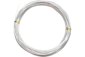 ESHAN Craft Wire 1.5mm 10m Anodized Silver Aluminum Wire for Bead Making Art Craft DIY Embellishment Decoration Florist Supplies (Silver)