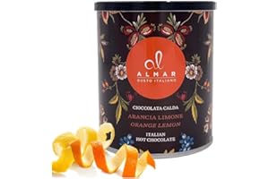 ALMAR GUSTO ITALIANO Almar Hot Chocolate Cortina, Tin of Hot Chocolate Mix, Gluten-Free Hot Chocolate, Lactose Free, Preservatives Free, 100% Made in Italy, ORANGE AND LEMON FLAVOR - 360g TIN