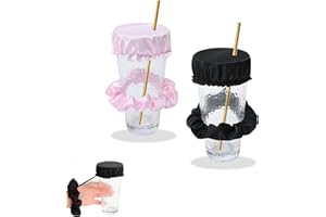 ELEGANCE-GO Cubierta para Bebidas,2 Piezas Protector de Bebidas Anti Pinchos Reutilizable Fundas Para Bebidas Anti Spike Scrunchie para Playa,Bar,Fiestas,Bebidas,Salidas Nocturnas